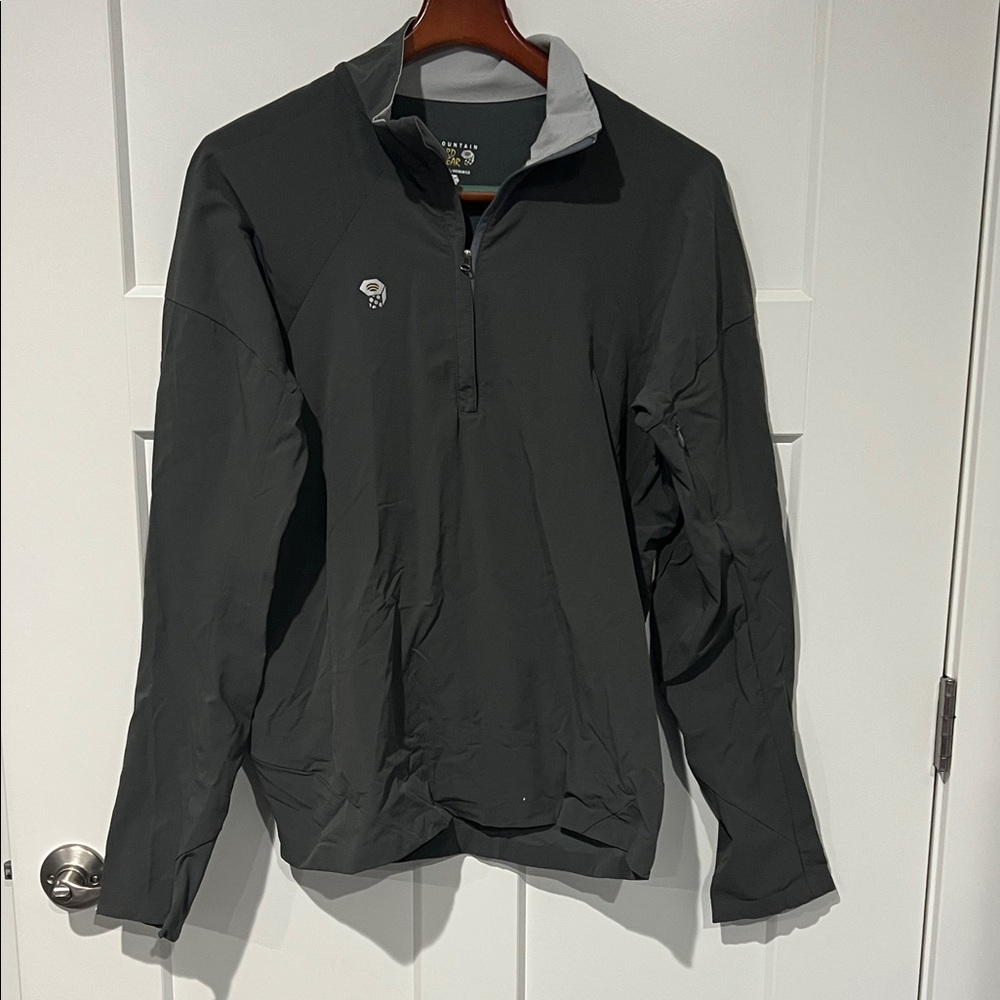 Mountain Hardwear Men's Gray Airshell Quarter Zip Sz L